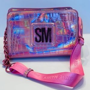 Steve Madden Pink Holographic/Iridescent Crossbody Purse SM Blima Bag Viral Rare